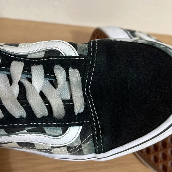 Vans Off The Wall - Old Skool Checkerboard - Suede Sneakers - Black/White sz 5 - Picture 13 of 16